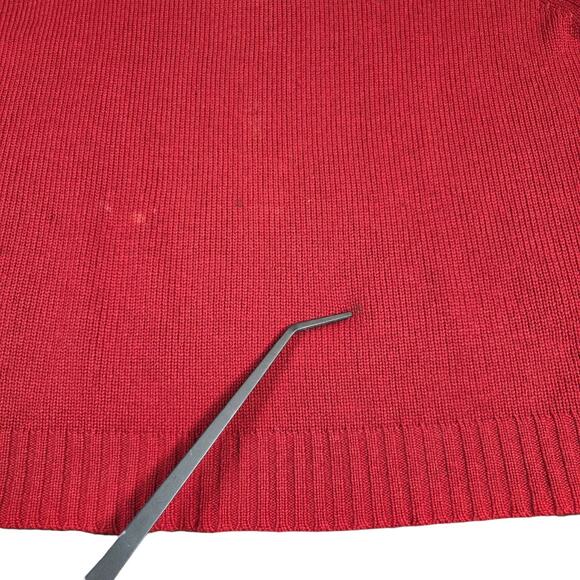 Vintage Polo By Ralph‎ Lauren Sweater Mens XL Red Lambs Wool V Neck Grandpa - Picture 7 of 16